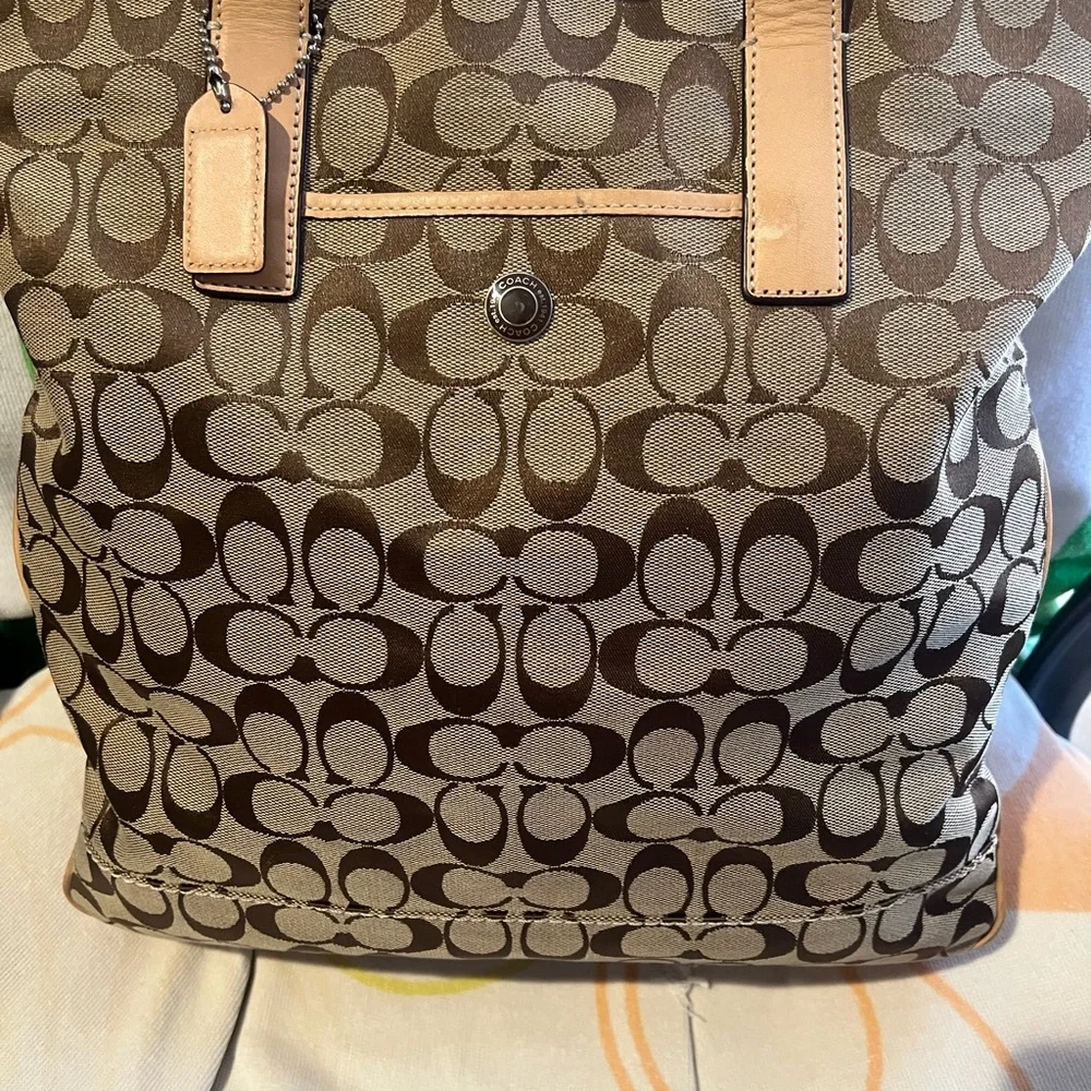 Coach Brown Signature Tote Bag - Picture 3 of 10